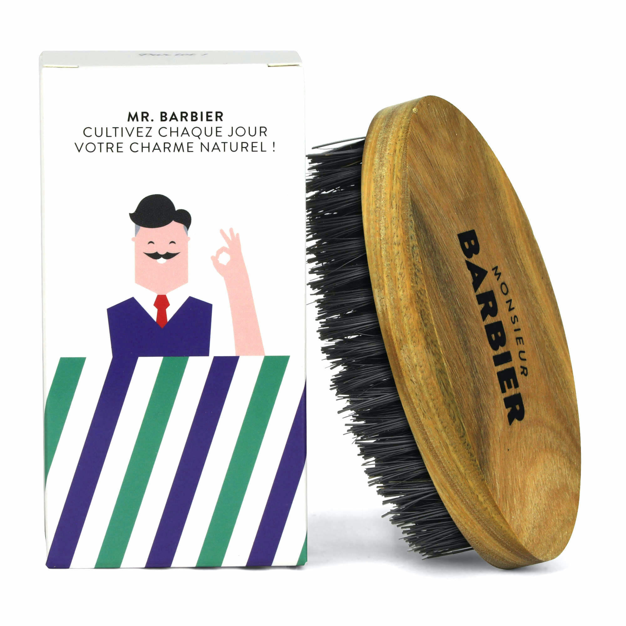 - FINAL TOUCH - Brosse à Barbe Végane 100% Bois de Santal Naturel