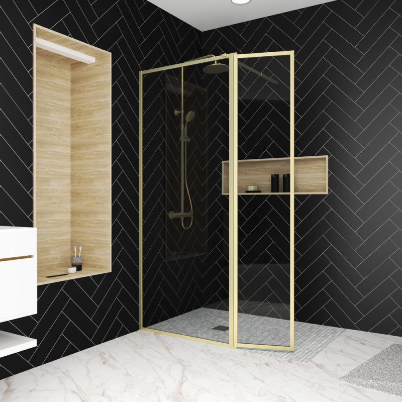 Paroi de douche avec volet Golden Edge 80   40 x 200 cm AURLANE