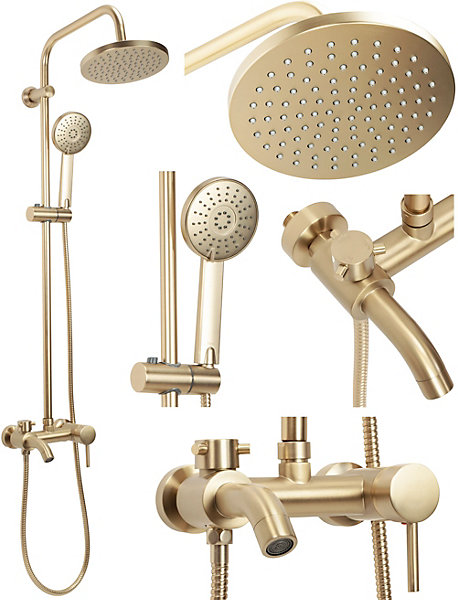Kit De Douche Rea Luis Brush Gold 45X21X100Cm