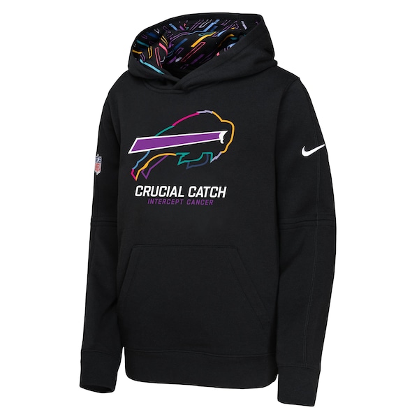 Buffalo Bills Nike Youth 2024 NFL Crucial Catch Pullover Hoodie - Black