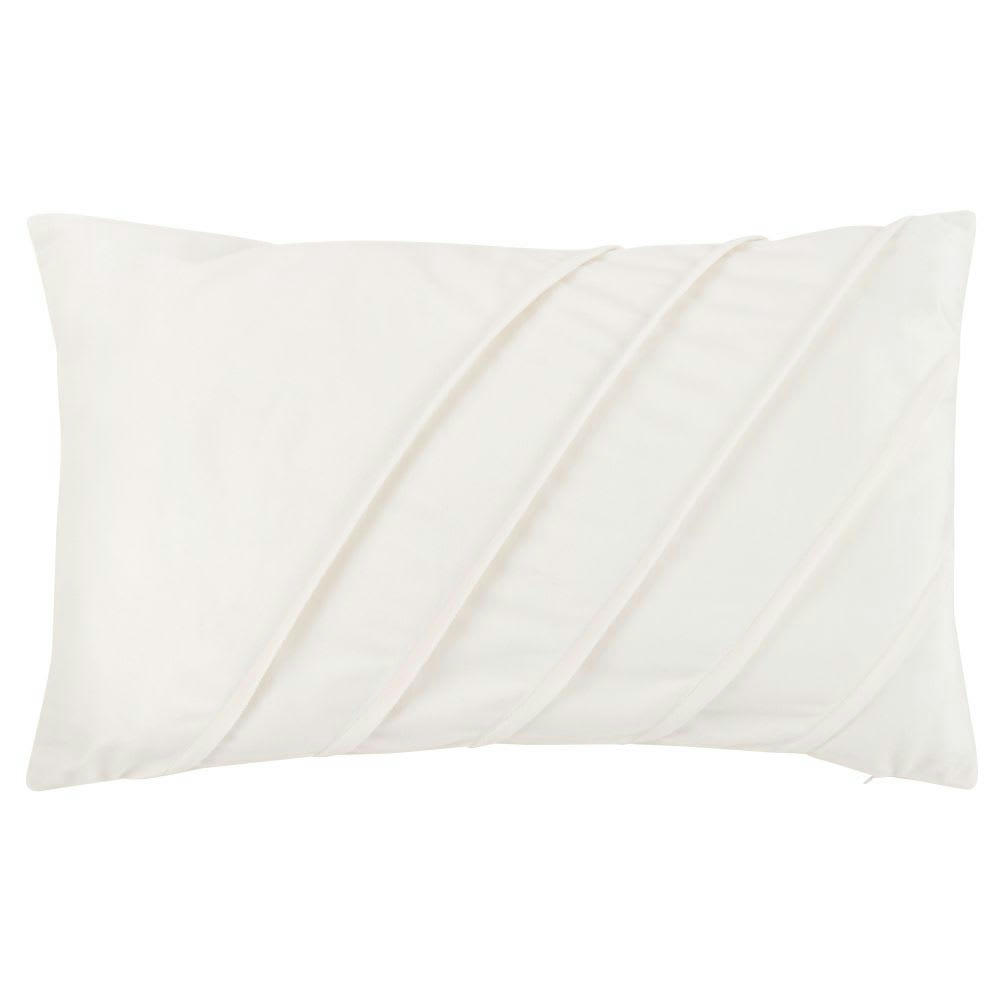 ELIA - Housse de coussin en velours plissé écru 30x50