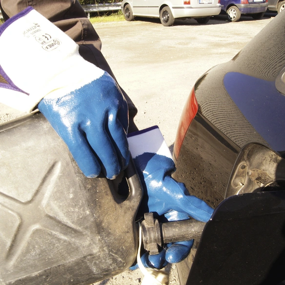 Handschuh, blau, Nitrilbeschichtet