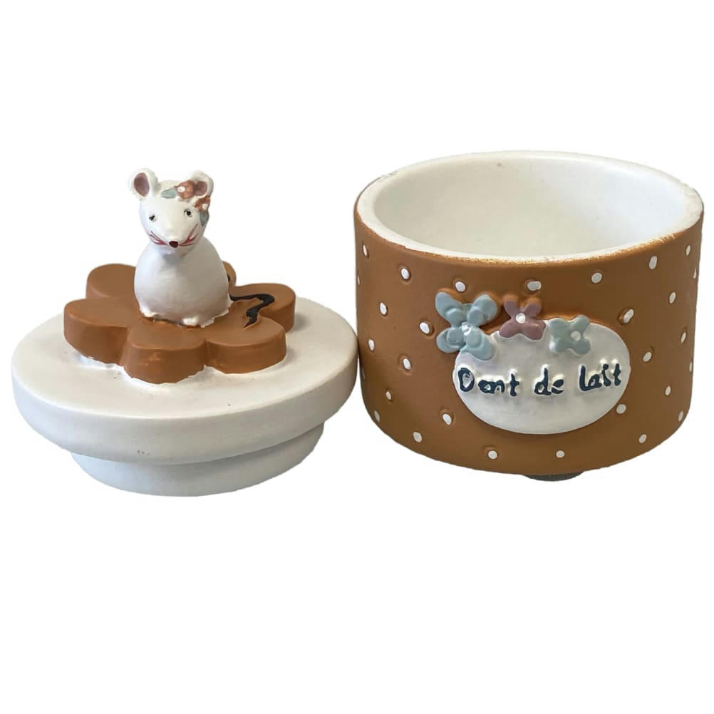 SOURIS - Boite à dents de lait souris orange