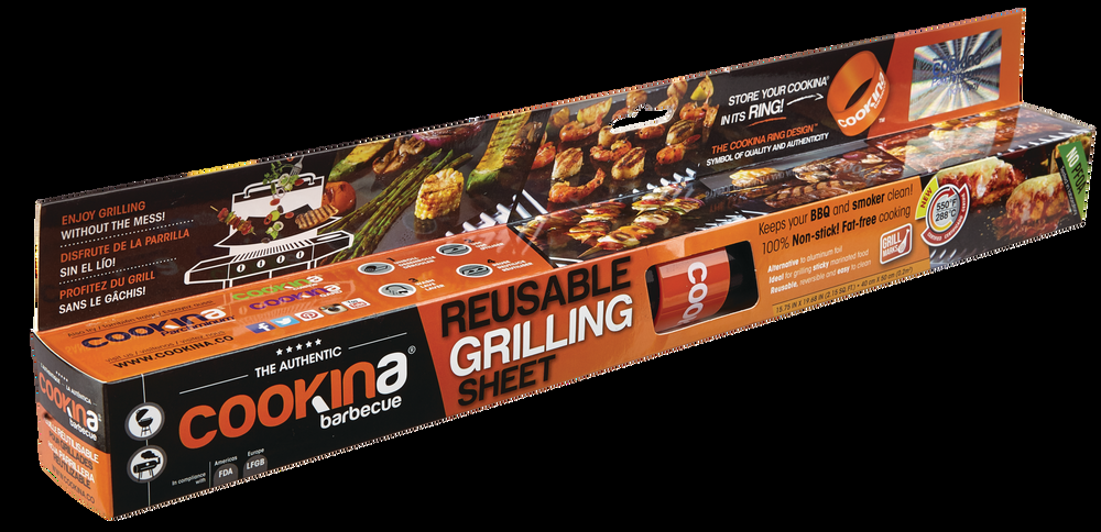 COOKINA Rectangular Shaped Reusable Gill/Grilling Mat, 100% Non-Stick, For All BBQs & Smokers