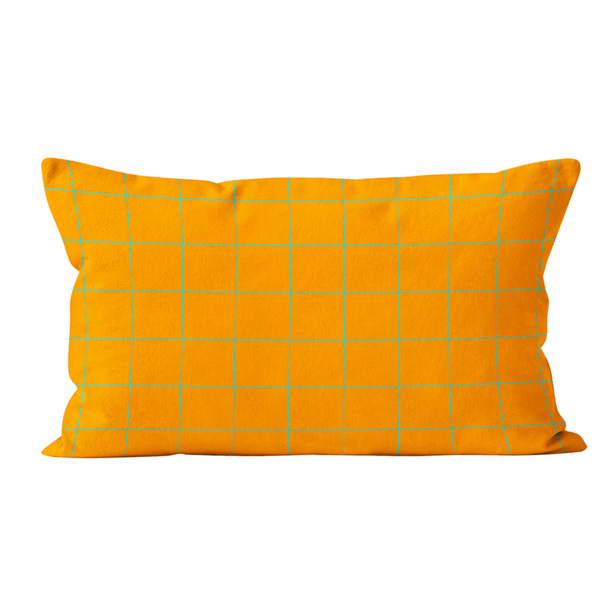 - Coussin motif velours orange vert 40x67cm