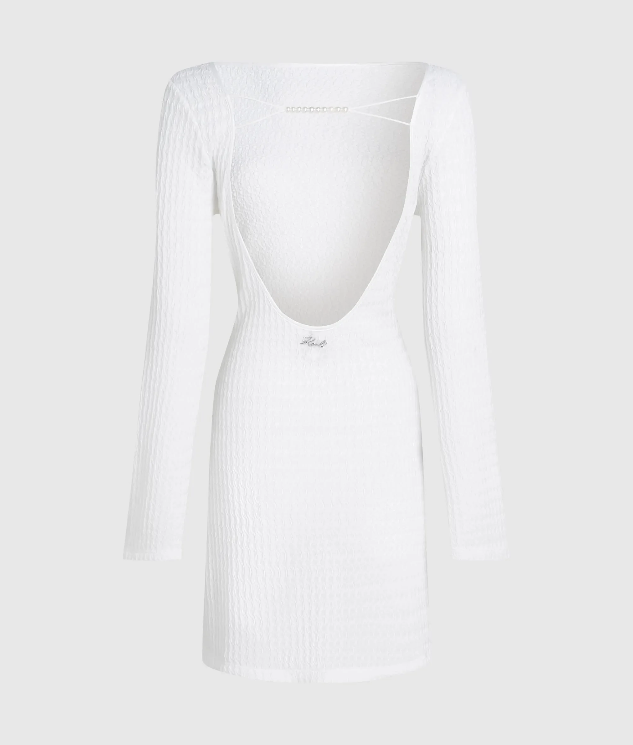 Mini-robe de plage texturée ornée de perles fantaisie
