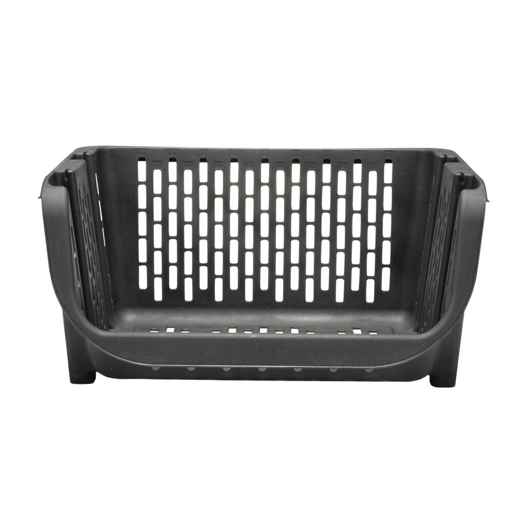 étagère empilable x2 plastique 49,5x36xH29cm (2 modèles noir ou blanc)