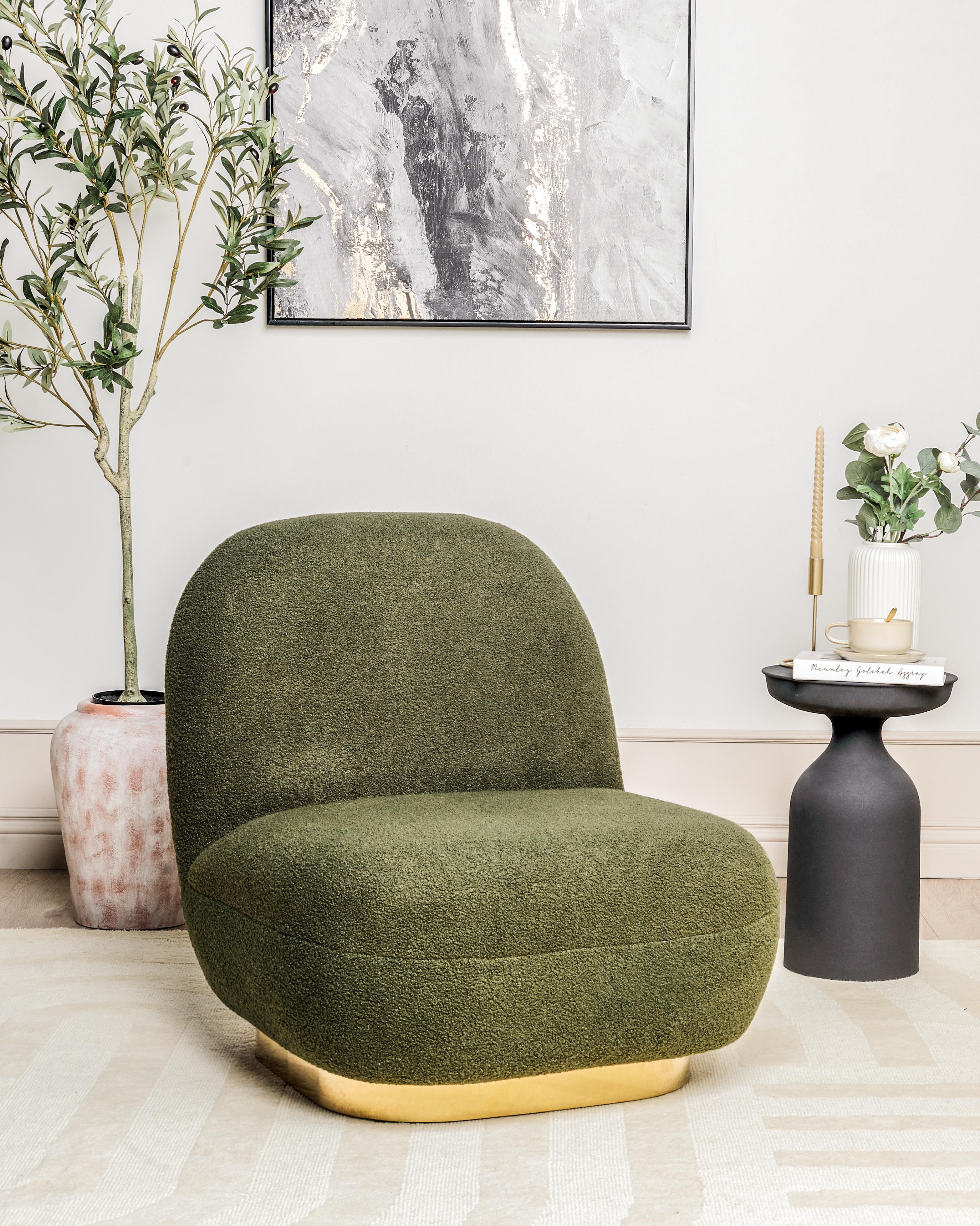Armchair LOVIISA Boucle Dark Green