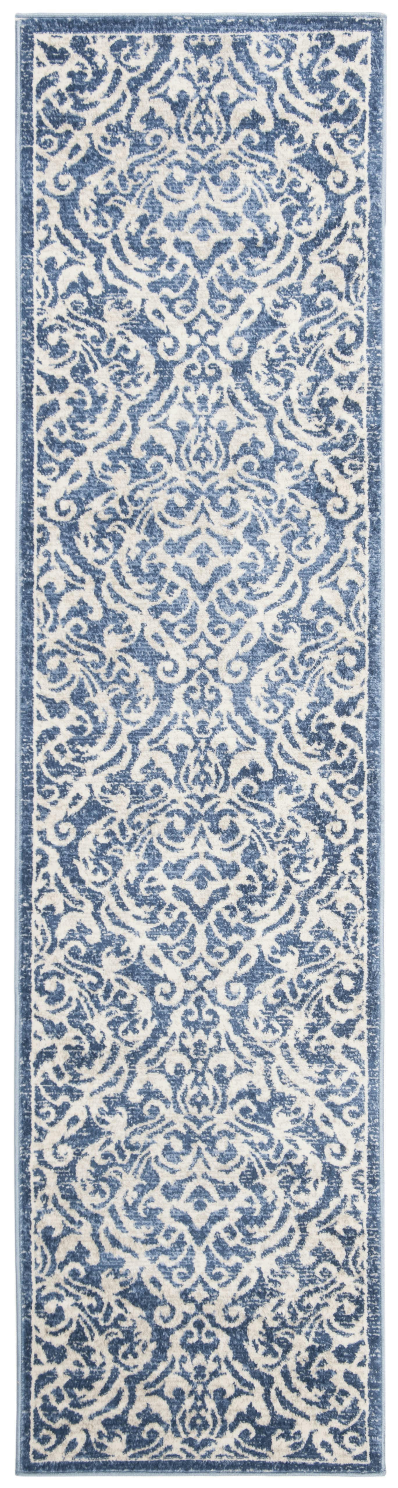 BRENTWOOD - Tapis de salon interieur en bleu marine & crème, 61 x 244 cm