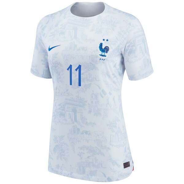 Ousmane Dembele France National Team Nike Women's 2022/23 Away Breathe Stadium Replica Jersey - White