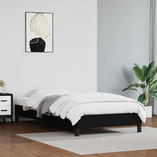 NNEVL Bed Frame Black 106x203 cm King Single Size Faux Leather