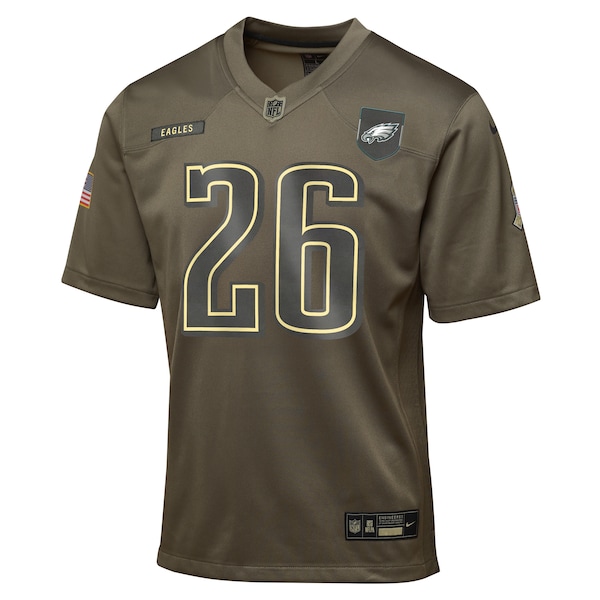 Saquon Barkley Philadelphia Eagles Nike Youth 2025 Salute to Service Game Jersey - Olive