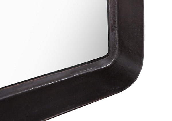 Miroir rectangulaire avec cadres en métal bronze vieilli