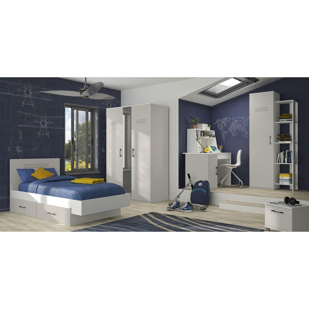 UGO - Option tiroir effet bois blanc