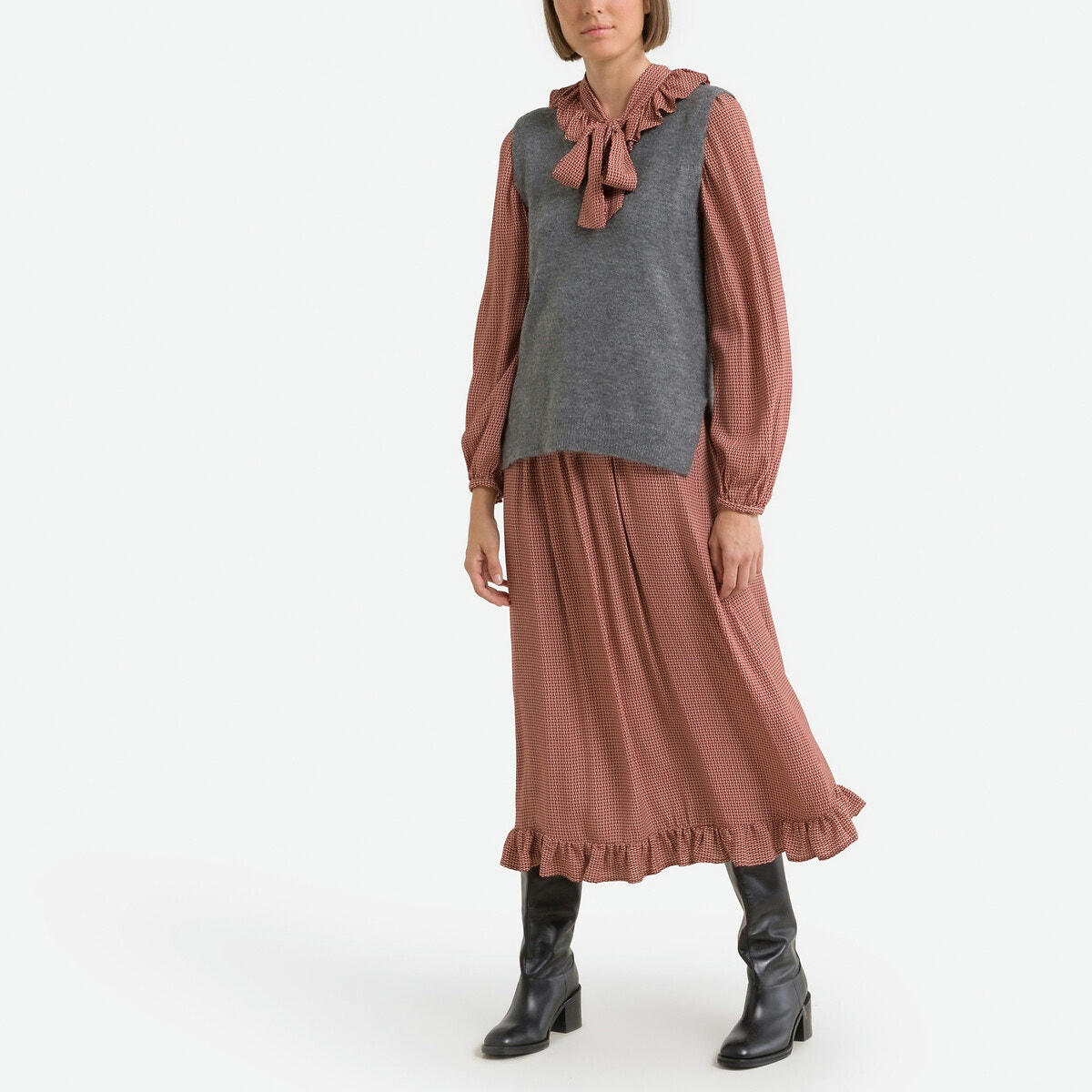 Pull sans manches, col V