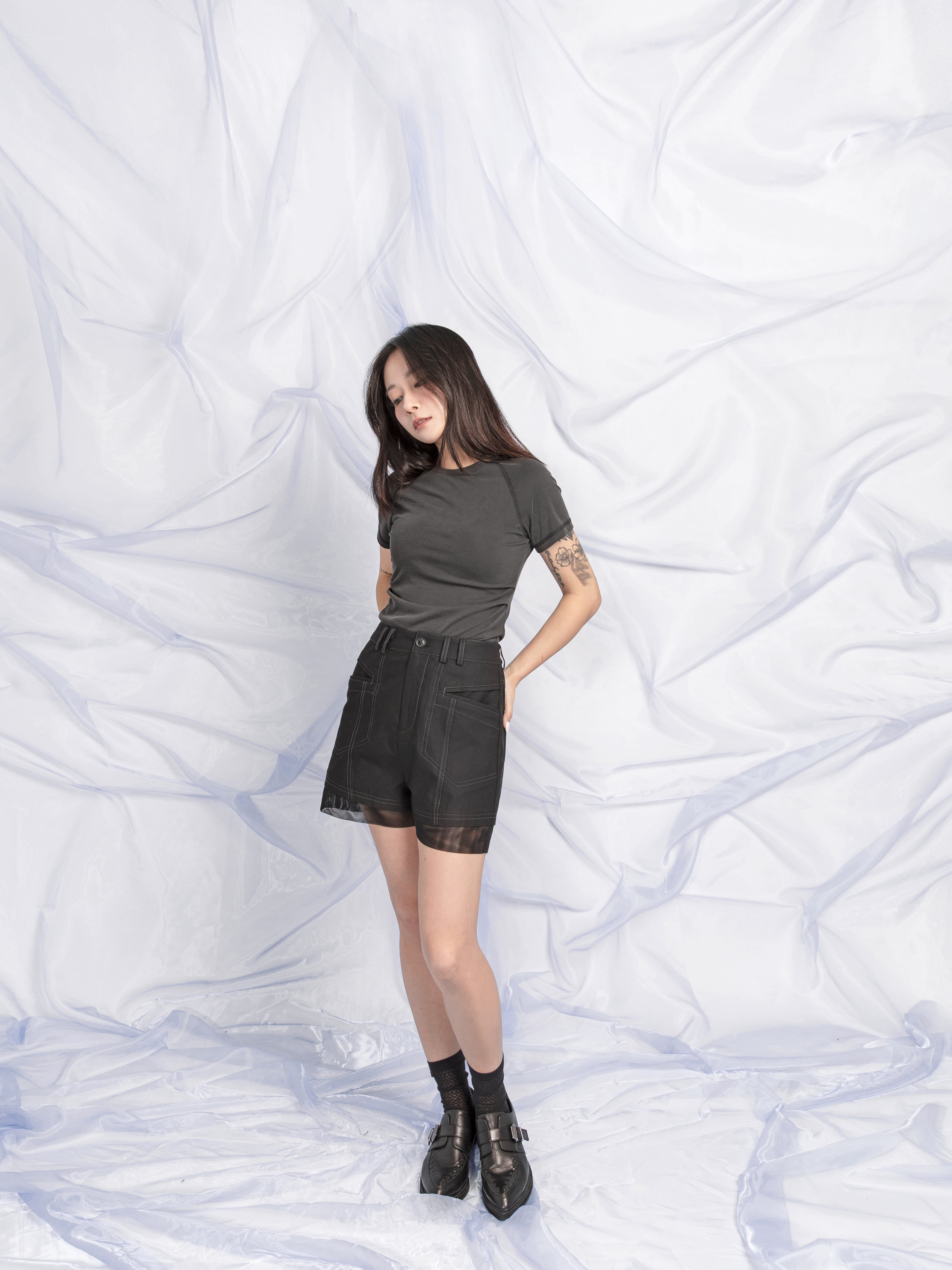 Mesh details shorts - 25SRB053A