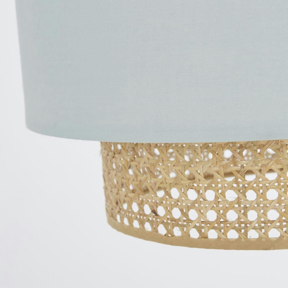 LILA - Abat-jour pour suspension vert d'eau cannage en osier