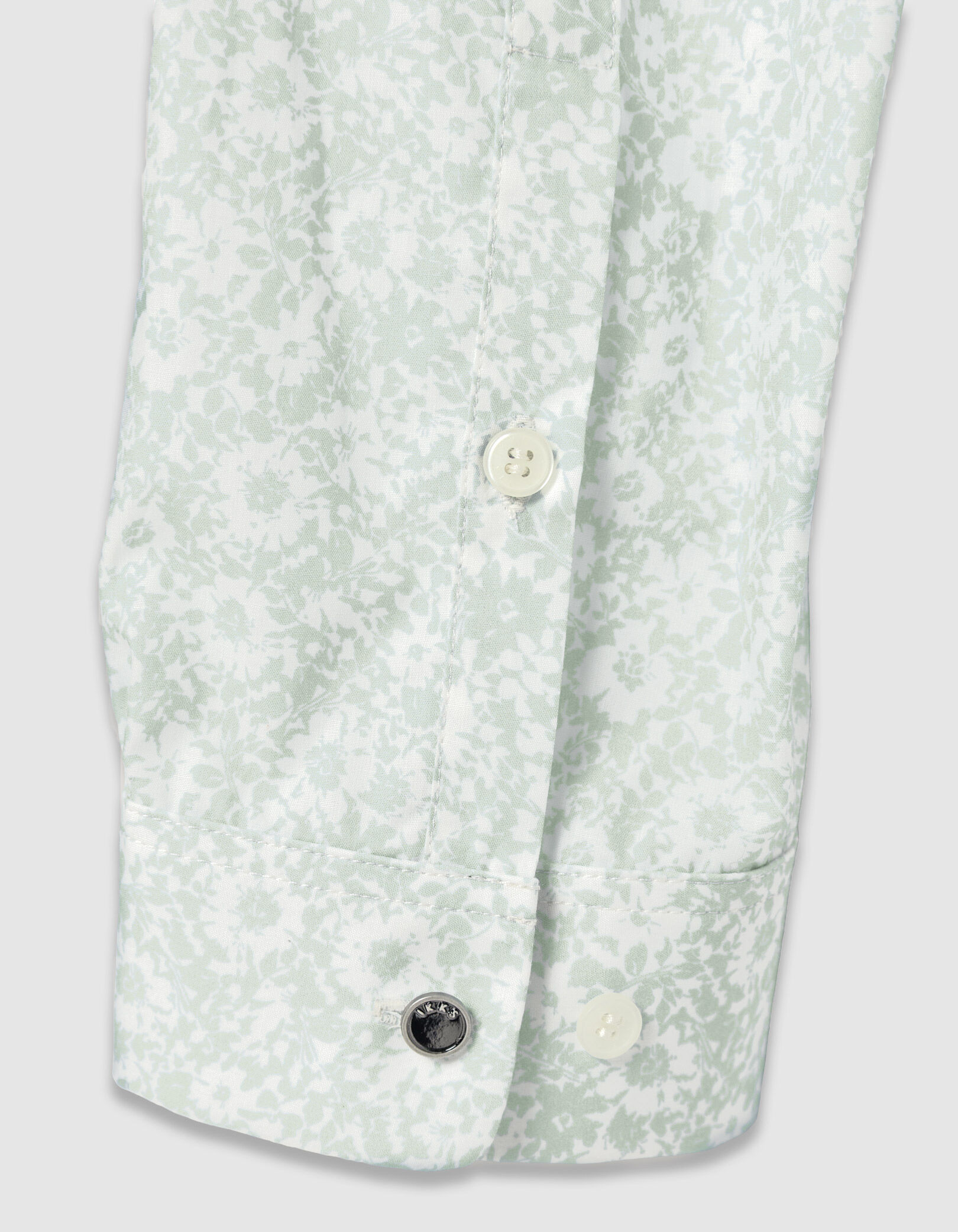 Chemise slim verte tissu Liberty motif fleurs Homme