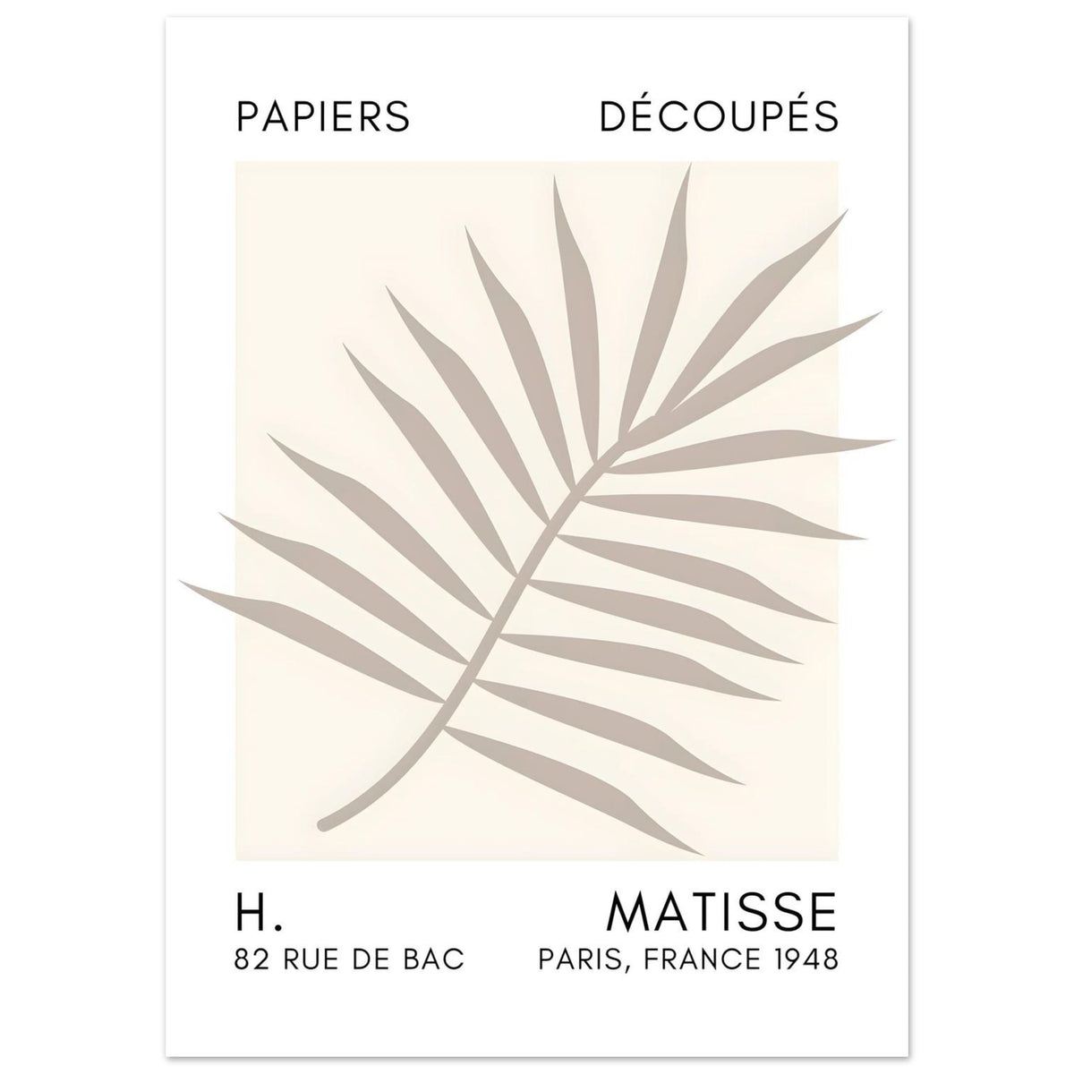 Artfulprints Poster Matisse – Floral reef grey  - 50x70 cm - Grijs