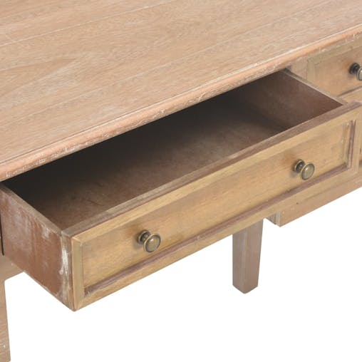 NNEVL Writing Desk Brown 109.5x45x77.5 cm Wood