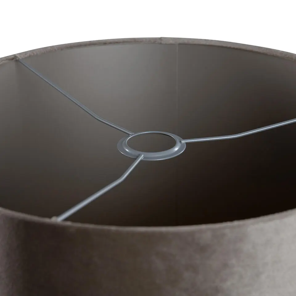 Qazqa rond cilinder velours taupe