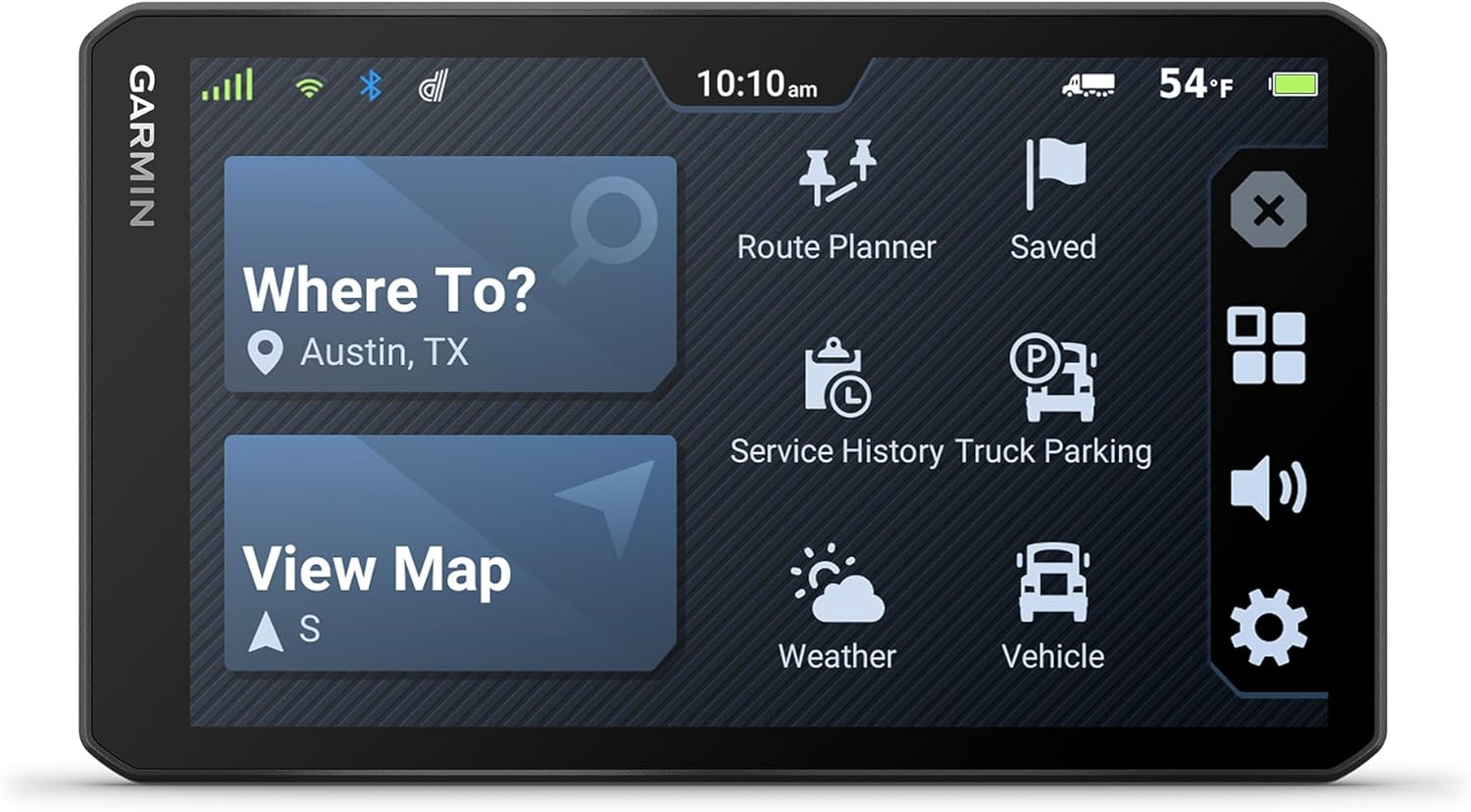 Garmin dezl OTR720  Large 7' GPS Navigator  Custom Truck Routing  Satellite Imagery  Wind Speed  Community-Shared Loading Docks & Parking Availability