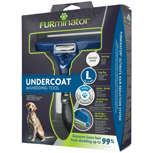 Bürste »deShedding TOOL«, L Kurzhaar, für große Hunde von 23 bis 41 kg, blau