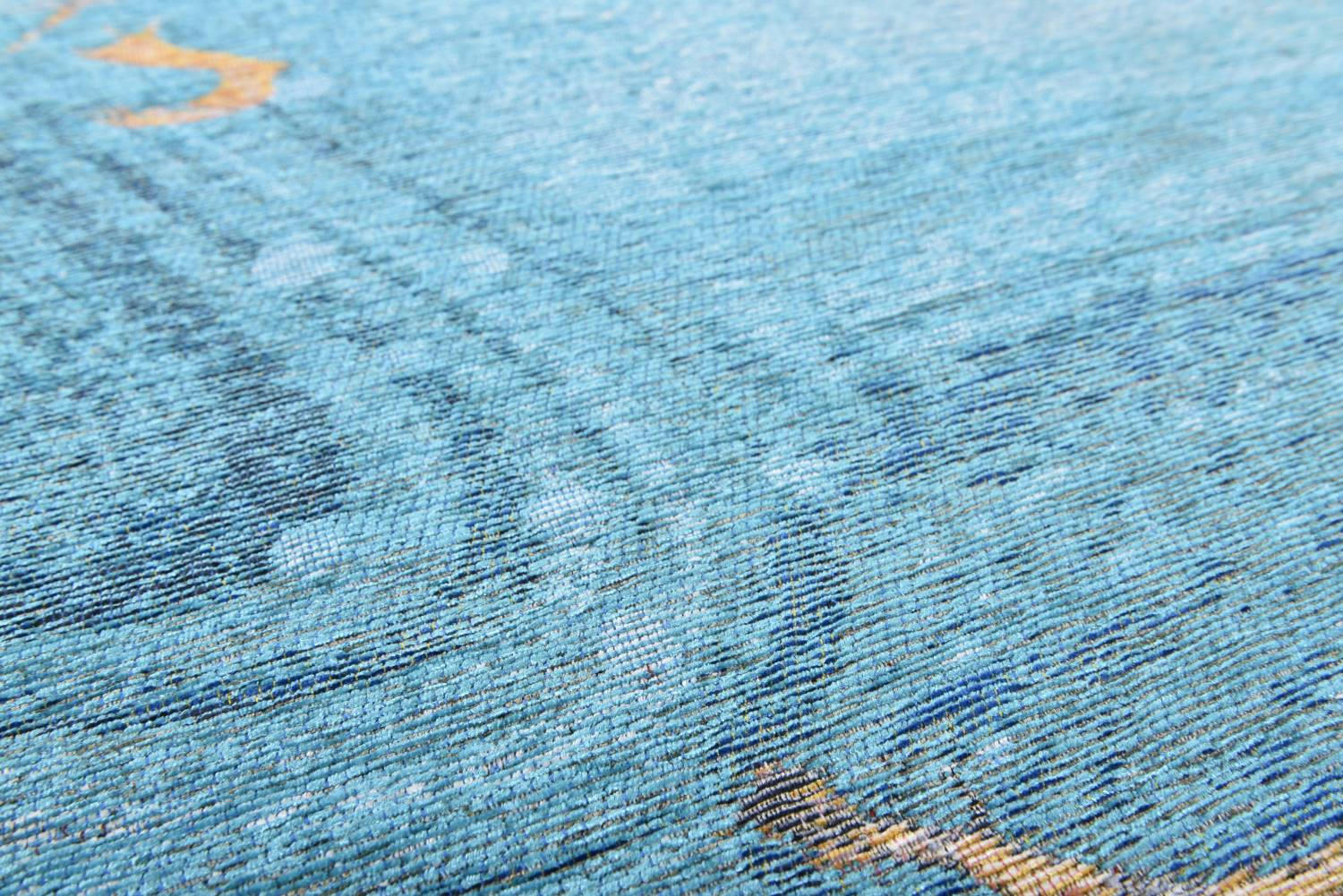 COSIMA - Tapis salon tissé plat - turquoise multi Diam 100 cm