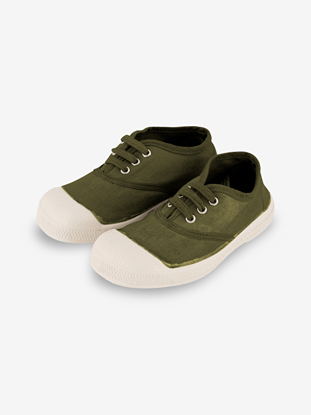 Tennis lacets enfant kaki