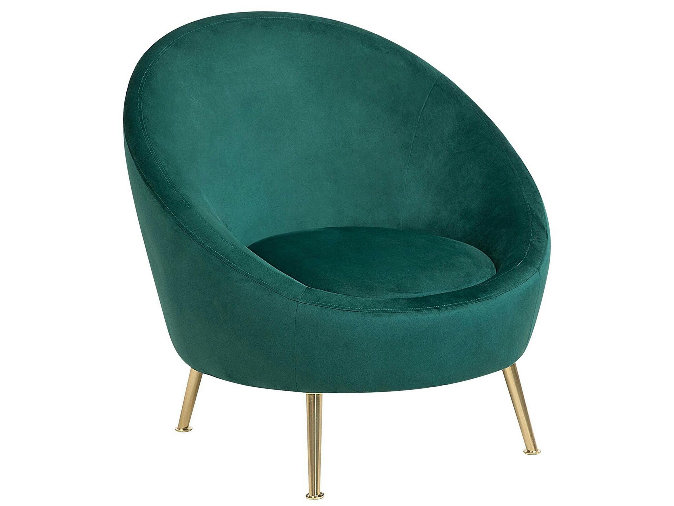 LANGA - Fauteuil en velours vert foncé