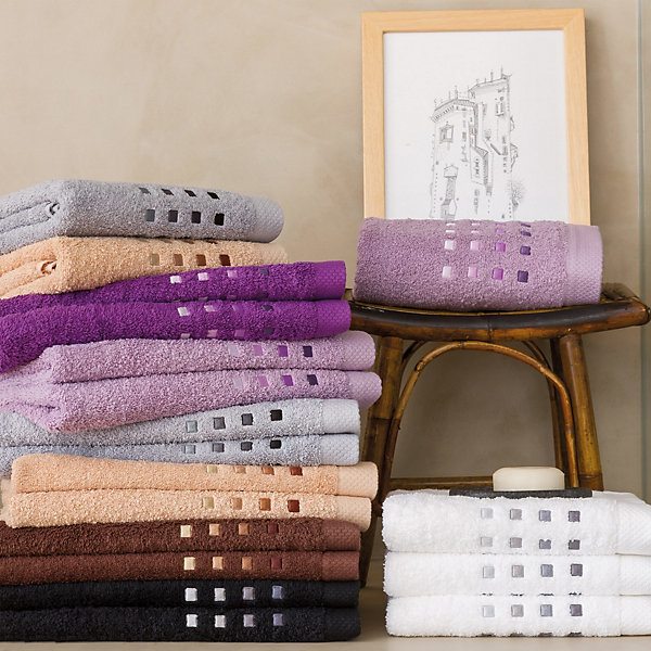 Drap de douche 70x140 cm PURE SQUARES Argent 550g/m2