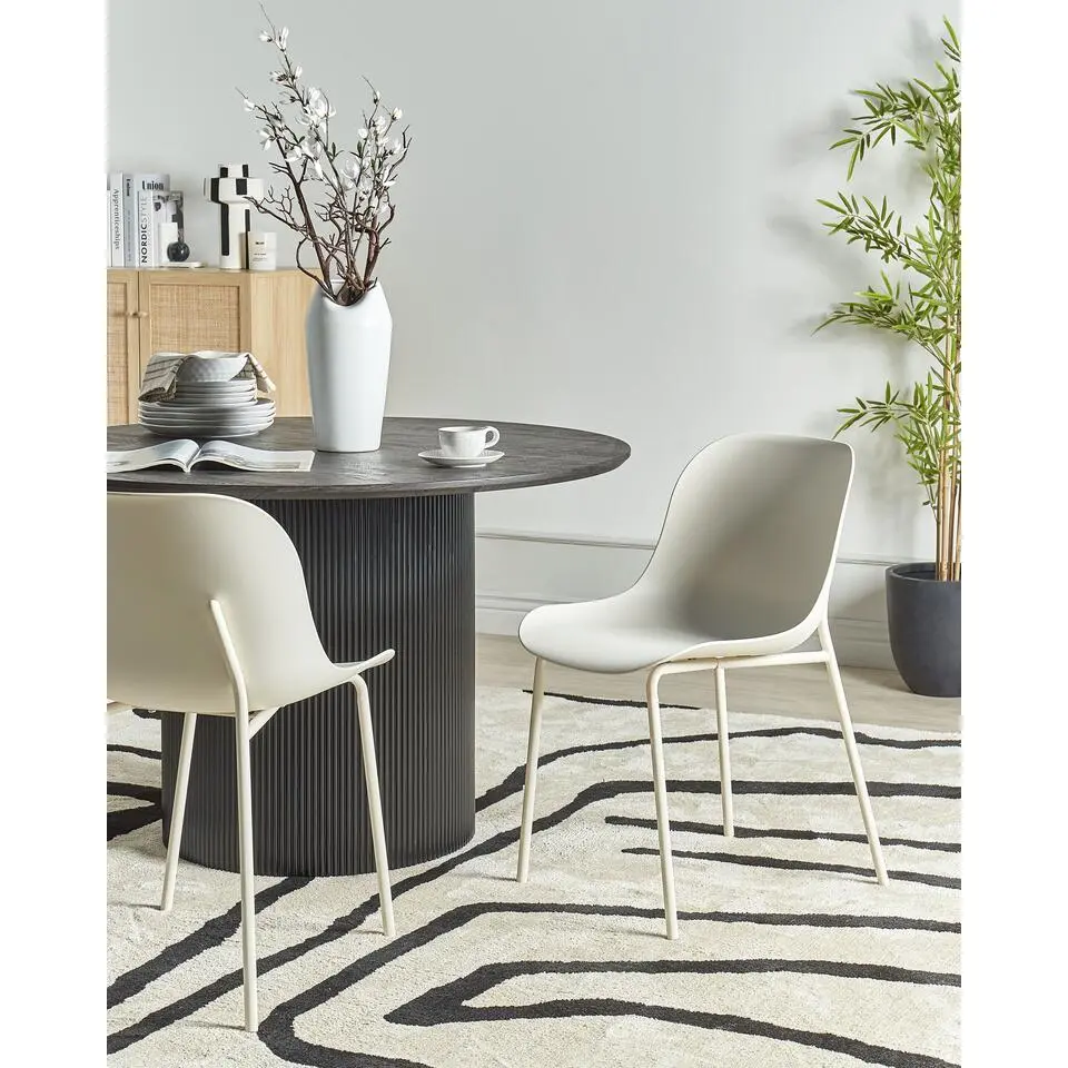 BELOIT - Eetkamerstoel set van 2 - Lichtbeige - Kunststof