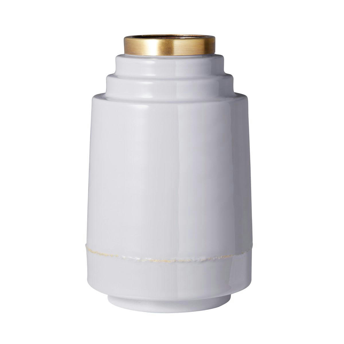 OLIA - Vase en fer émaillé gris clair