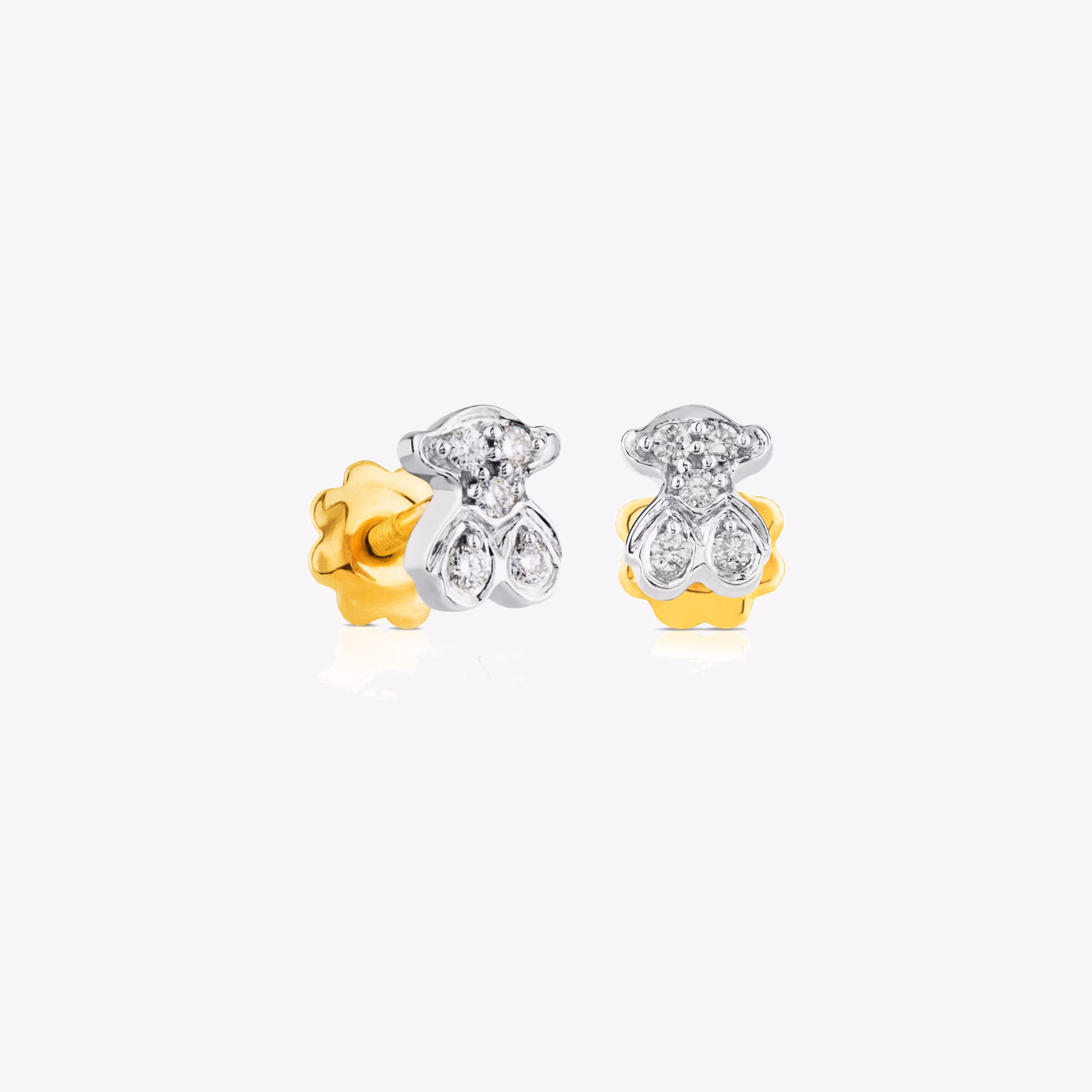 Pendientes oso de oro blanco y diamantes Puppies
