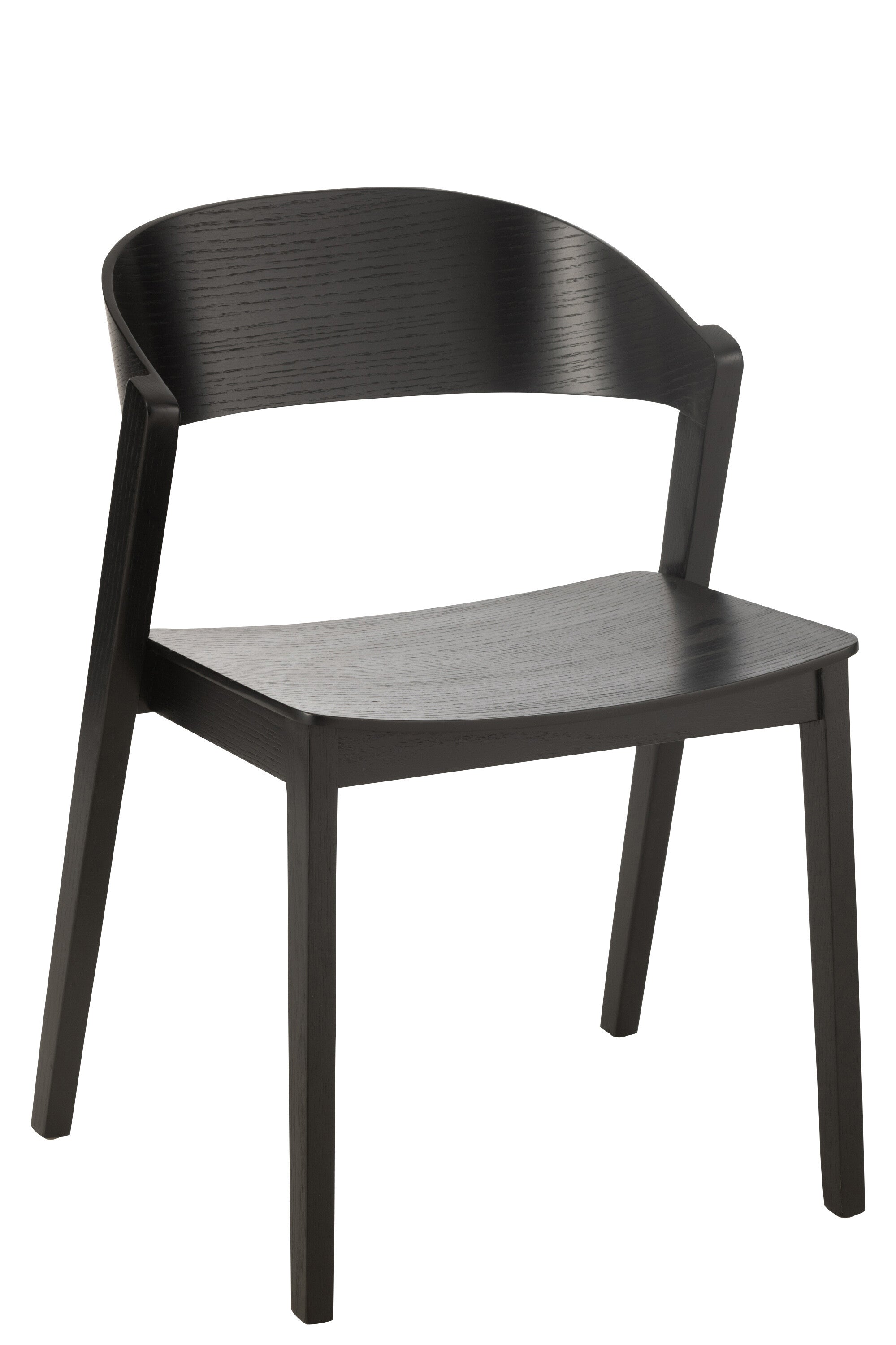 J-Line stoel Laga - eikhout/multiplex - zwart