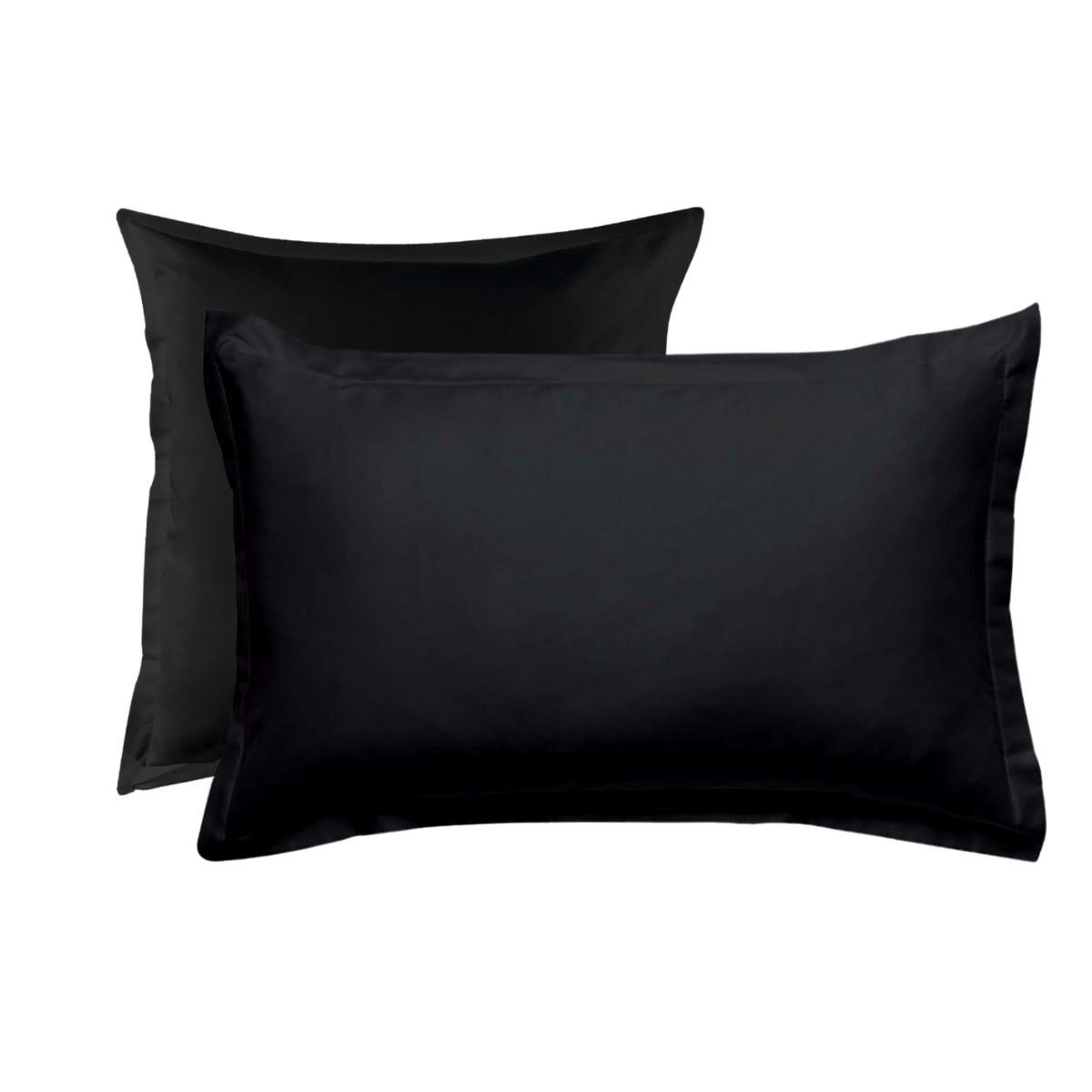 COTON UNIS - Taie d'oreiller coton  unie noir 50x70cm
