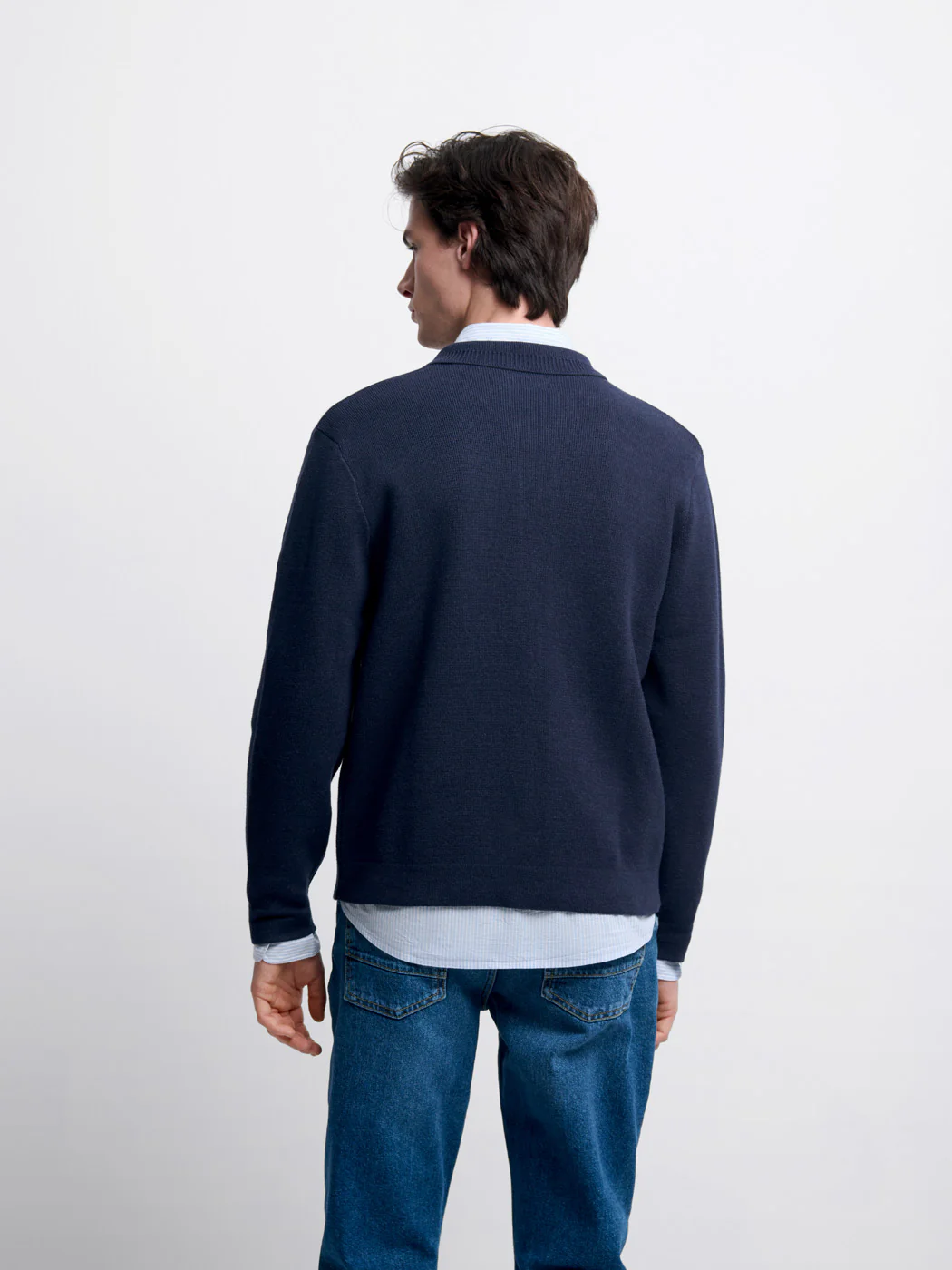 Cardigan col chemise en coton bio