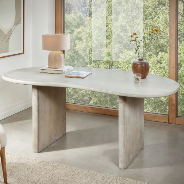 Biurko 180x90x75 cm Mango Drewno Retro Białe Stół do Home Office