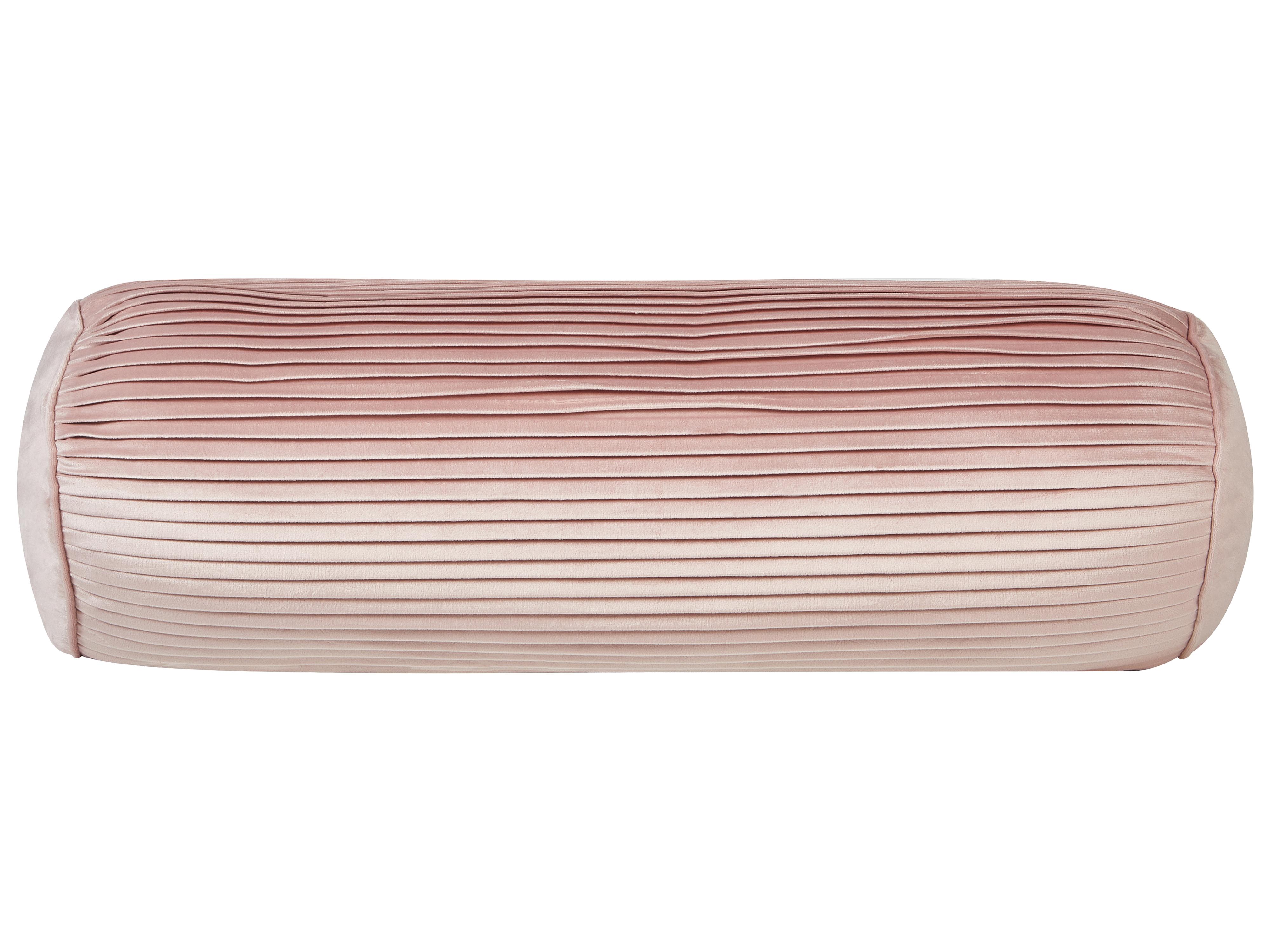 Throw Cushion JONQUIL Velvet 22 x 60 cm Pink Solid