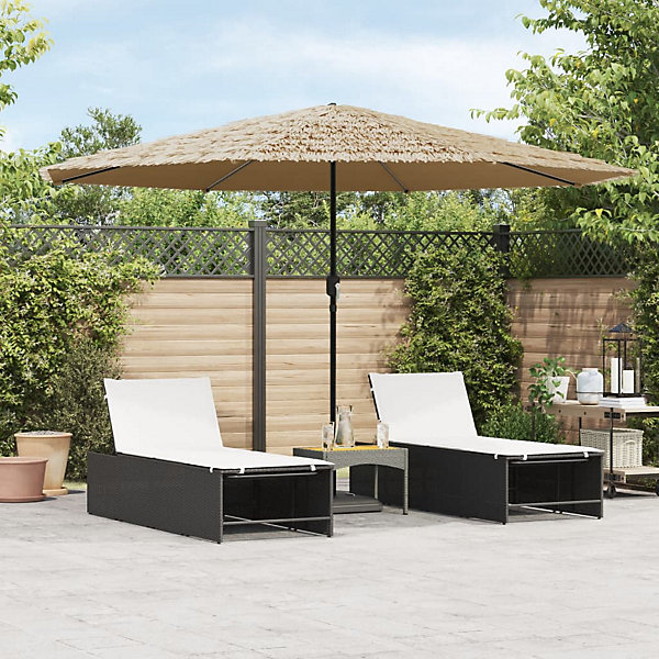 Parasol de jardin avec mât en acier marron 388x388x248 cm vidaXL