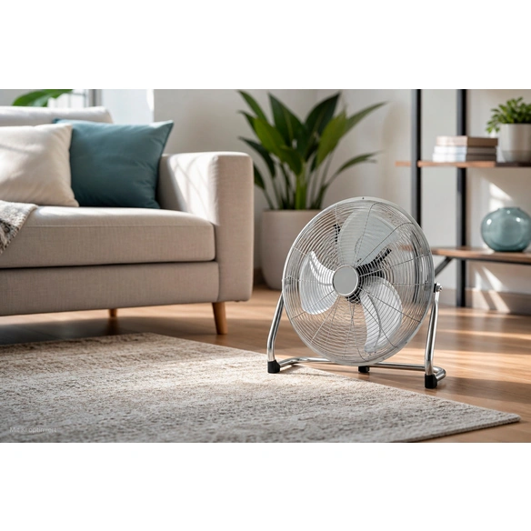Windmaschine, Ø 45 cm, 110W, 3 Leistungsstufen, silber