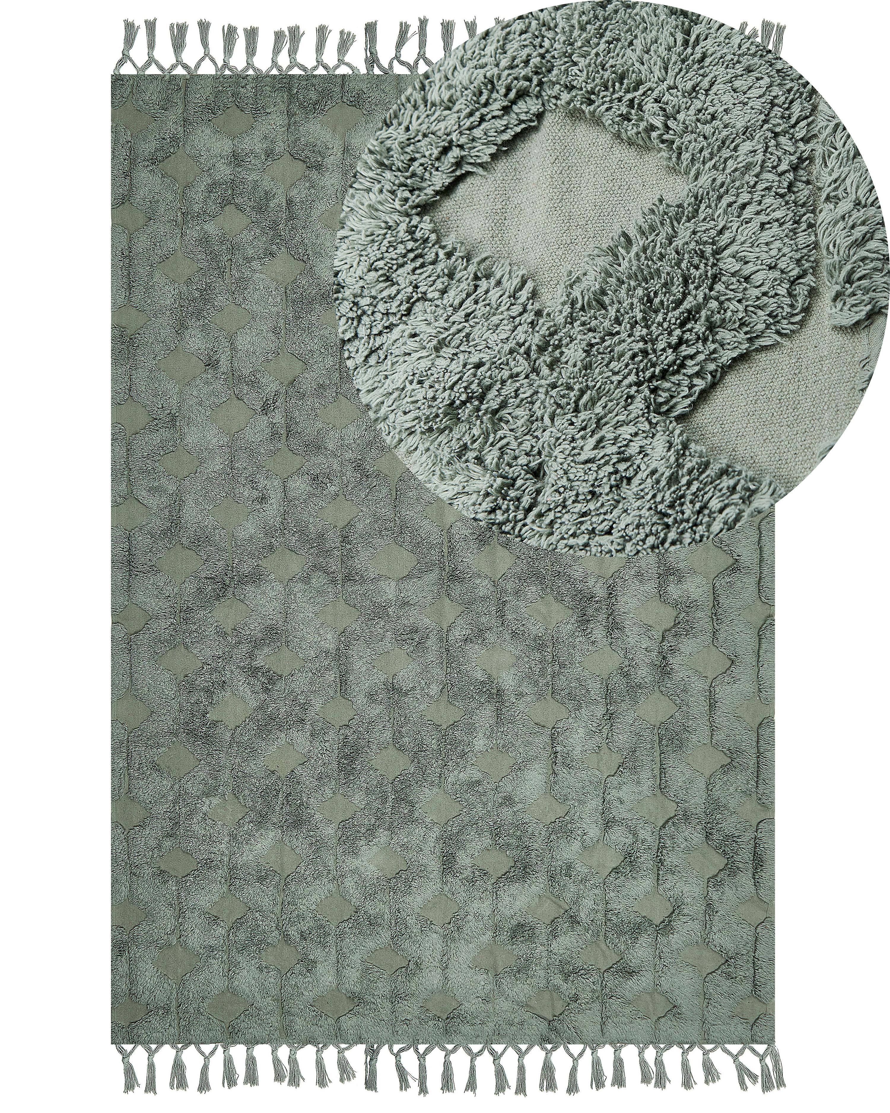 Rug KARS Green 140 x 200 cm Cotton