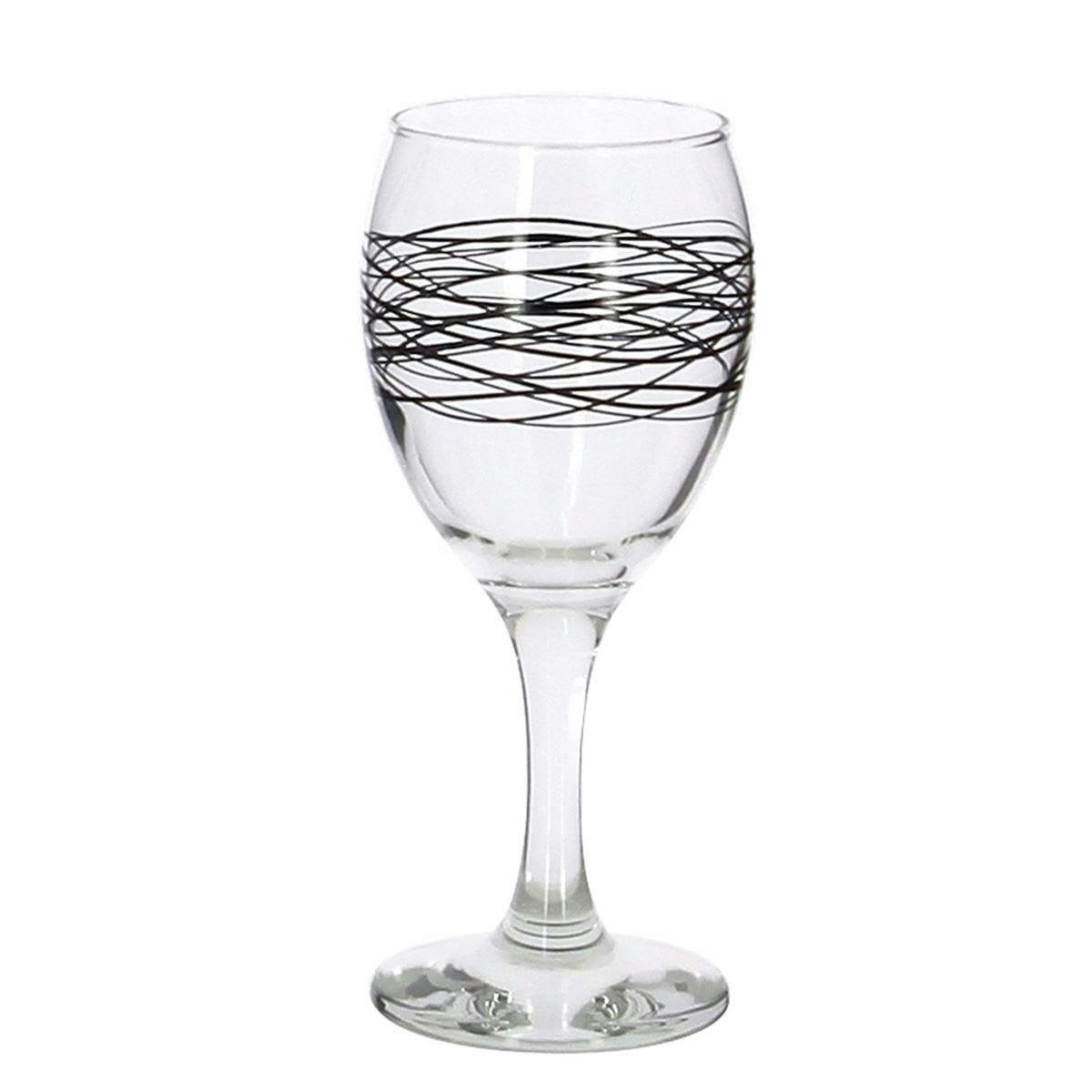 SERPENTIN - Lot de 6 verres à pied 20,5cl en verre