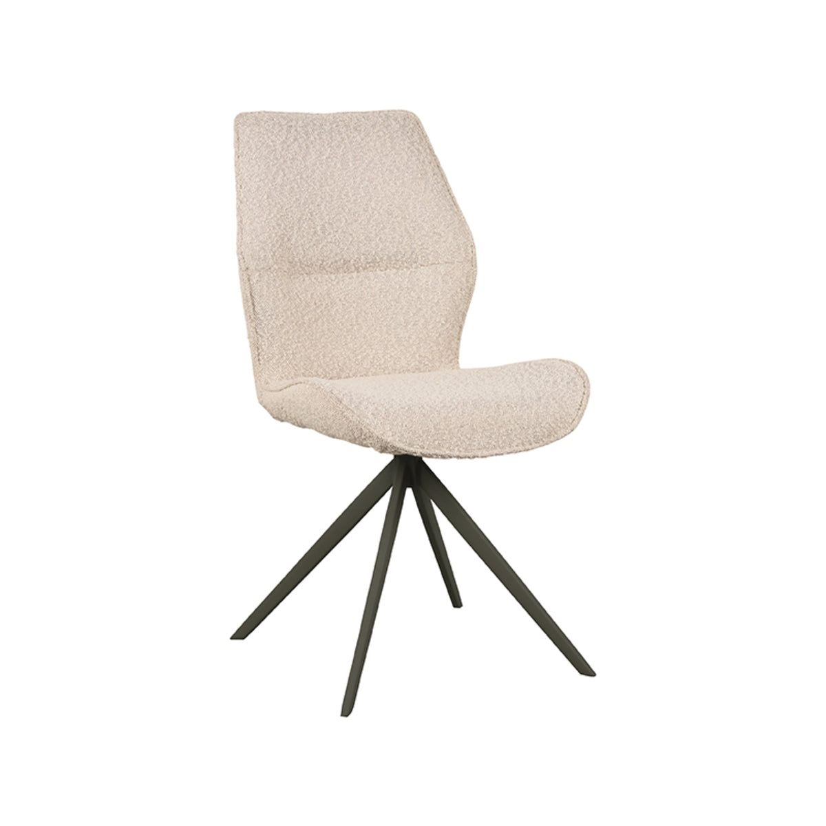LABEL51 Eetkamerstoel Comfy - Naturel/Zwart - Zithoogte 47cm - Set van 2