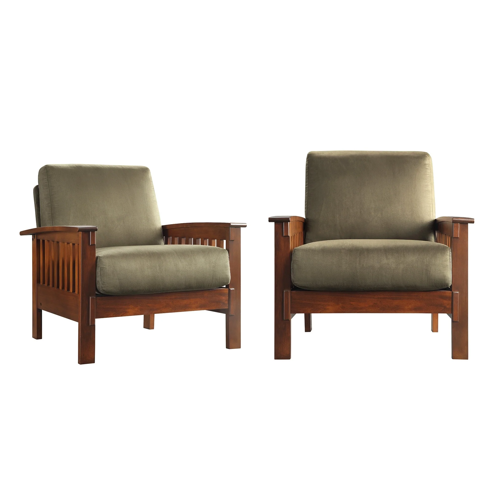 Sigulda Mission-Style Wood Accent Chair