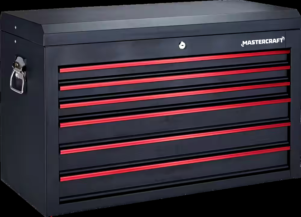 Mastercraft Tool Chest with 6 Drawers, Black, 36-in