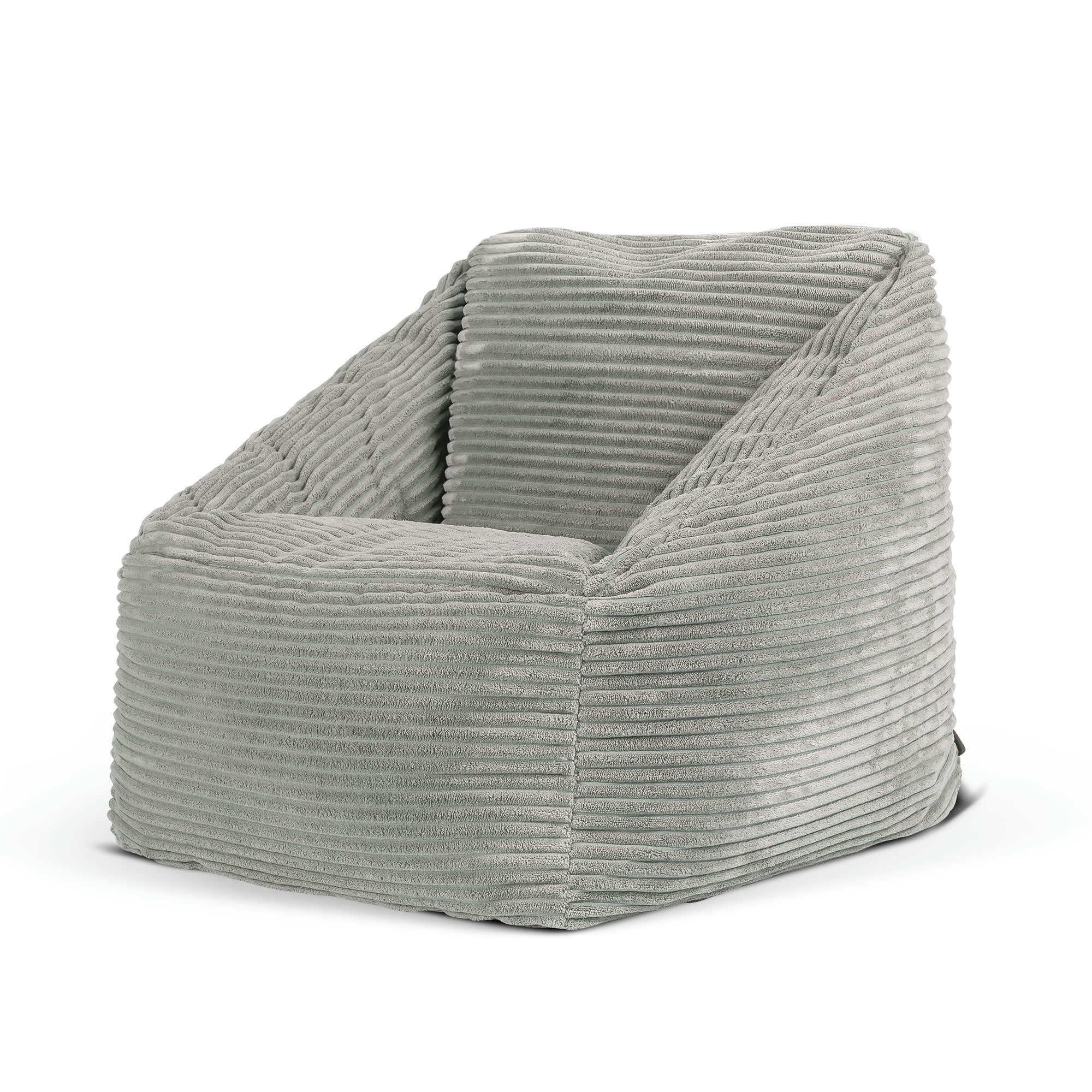 MORGAN - Pouf enfant velours côtelé gris clair