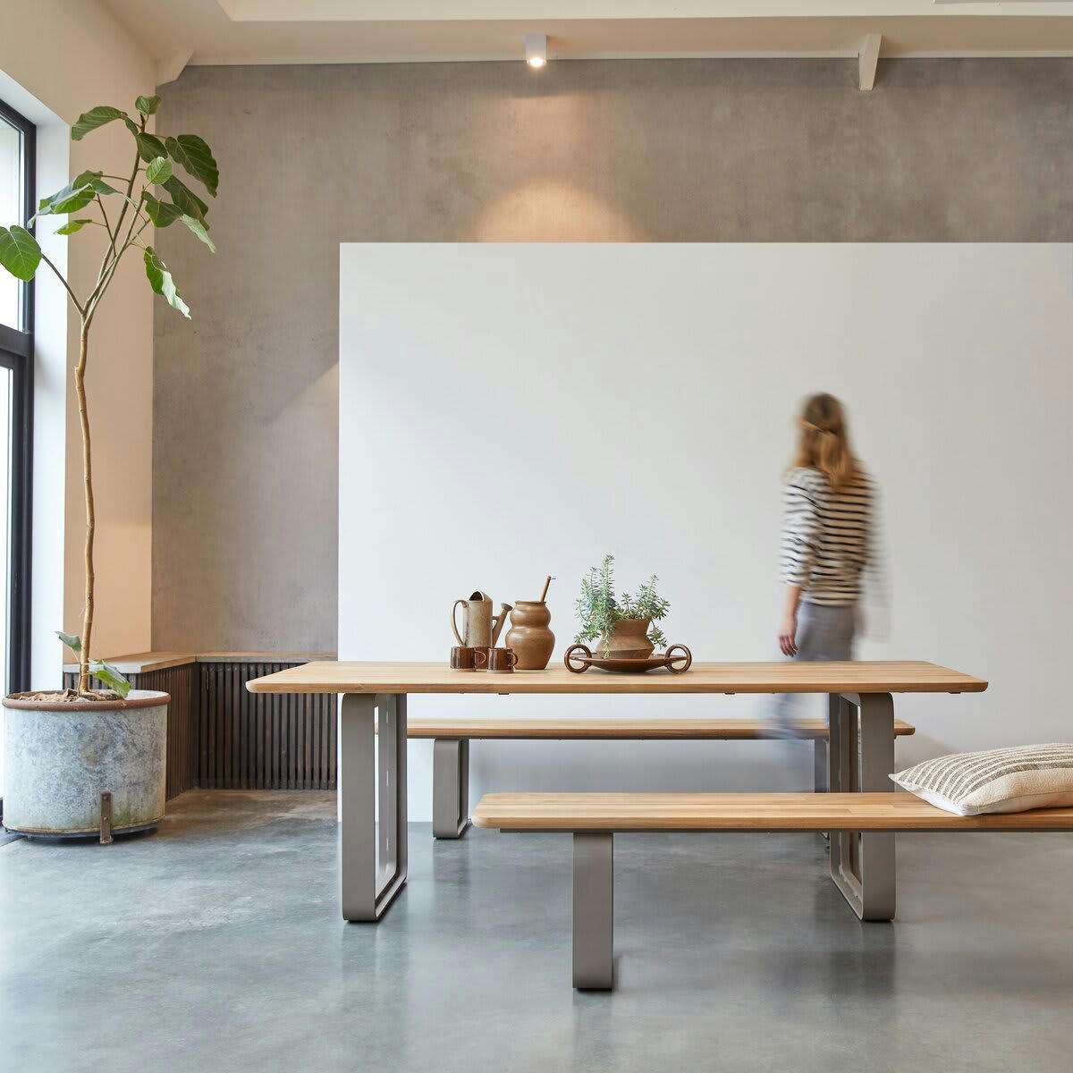 HARPER - Table en teck massif et aluminium 6/8 pers.