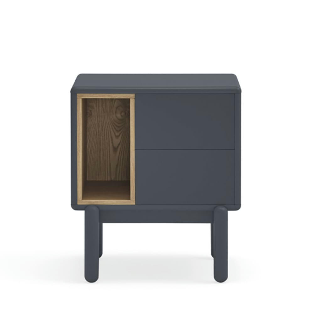 CORVO - Table de chevet en bois gris anthracite