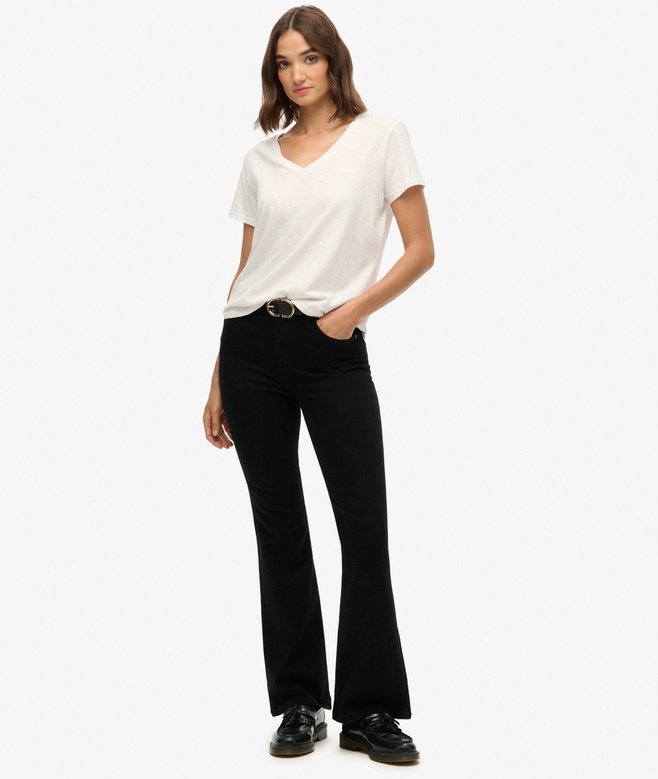 Organic Cotton High Rise Flare Jeans